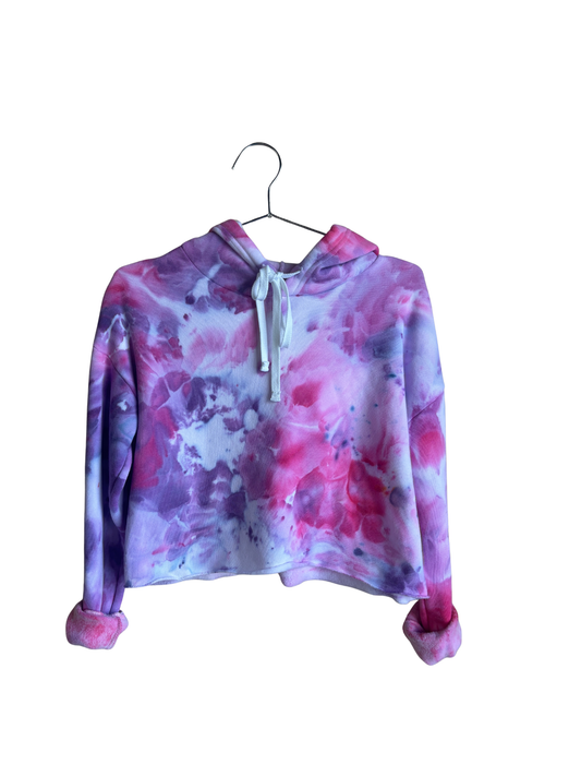 Pink & Purple Cut Off Hoodie - S