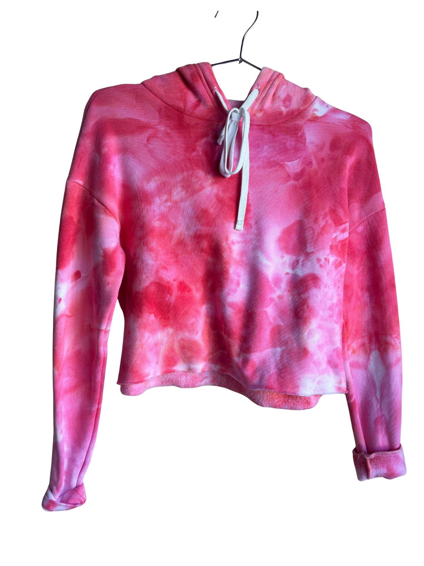 Pink Cut Off Hoodie - S