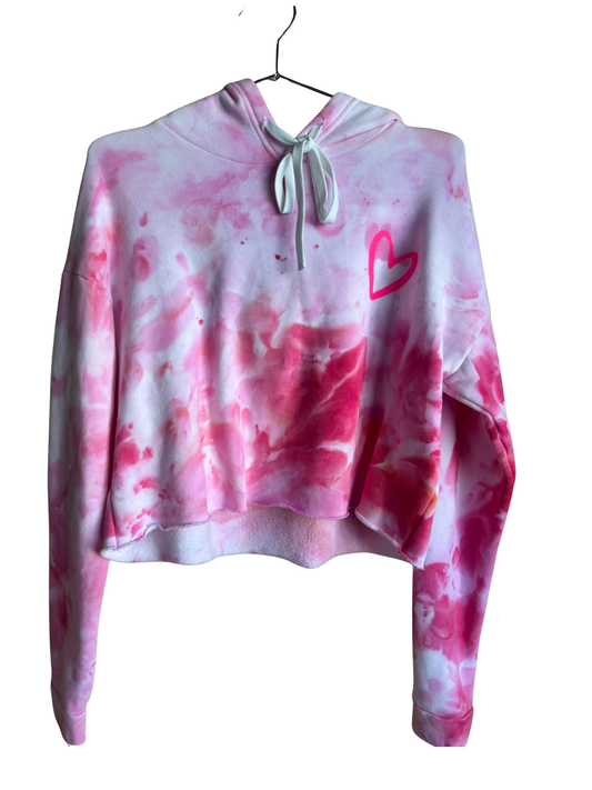 Full of Love Cut Off Hoodie - M