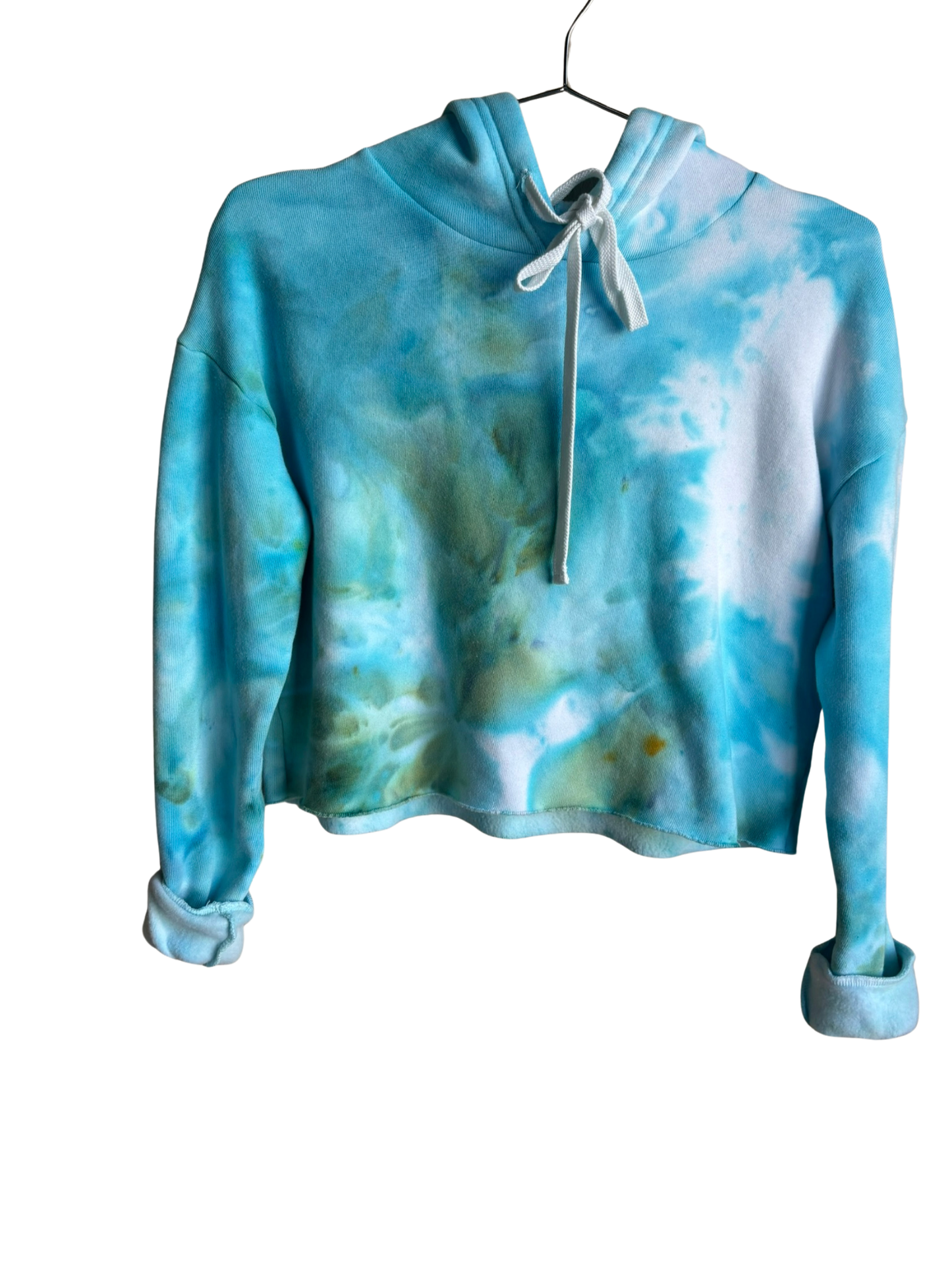 Teal Cut Off Hoodie - XS