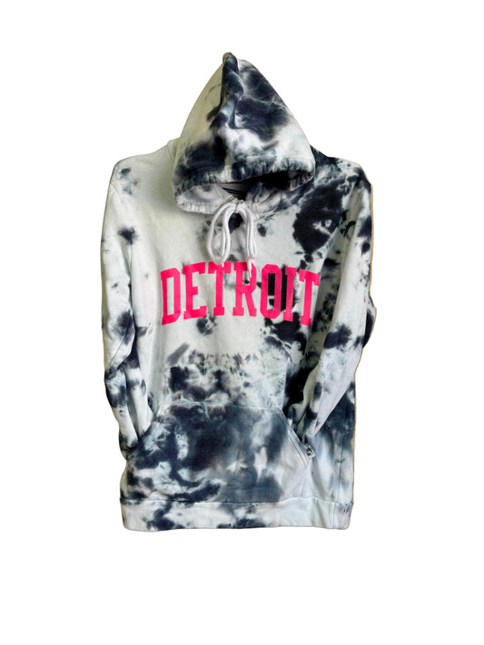 Bright Pink Detroit Hoodie- Adult M